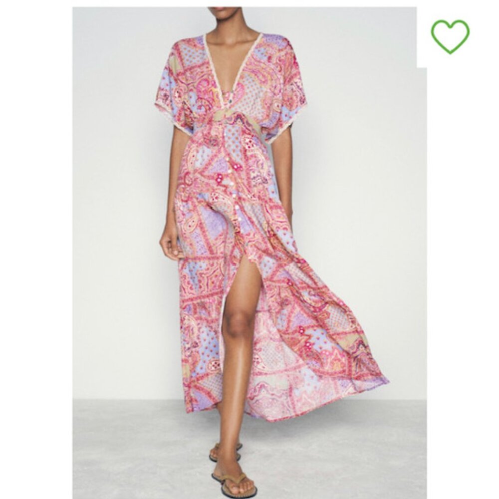 Zara Printed Tunic/Swim Coverup  Dress